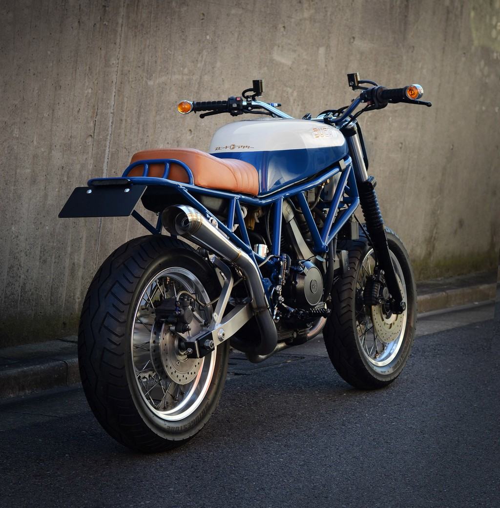 Ducati 750 Scrambler Speedtractor Tre Quarti Posteriore