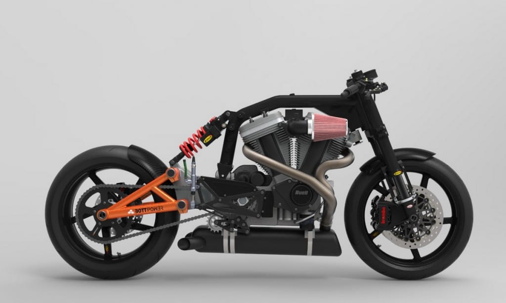 Bott XC1 Cafe Racer Render Struttura Lato