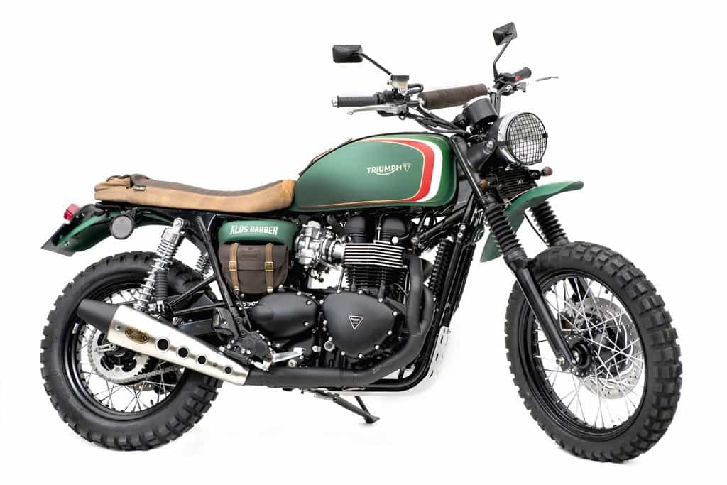 Triumph Scrambler Alo Barber Proraso Tre Quarti